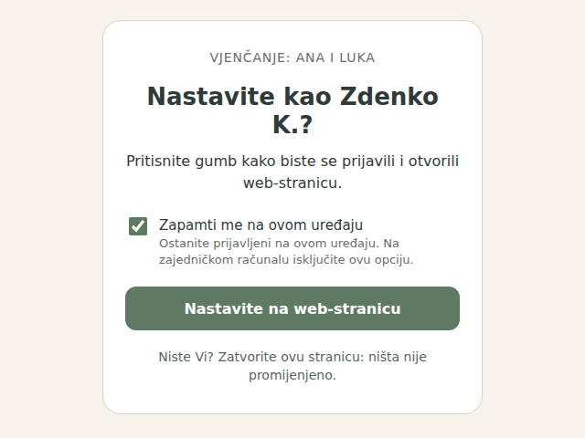 Privatno prema zadanim postavkama za vaše goste